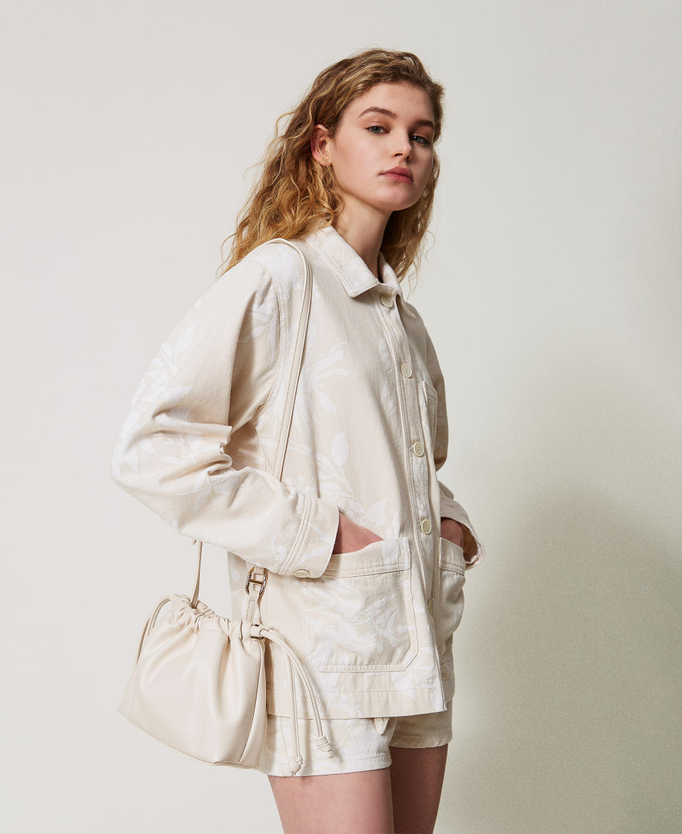 Shoulder bag with ruching White Snow Woman 251TD8032_00282_T0