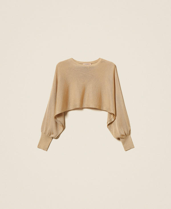 Cropped jumper with lurex