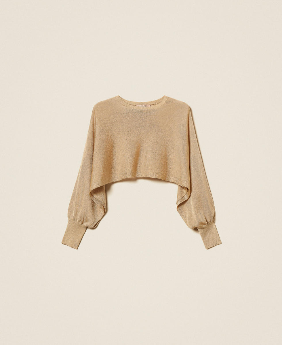 Cropped jumper with lurex