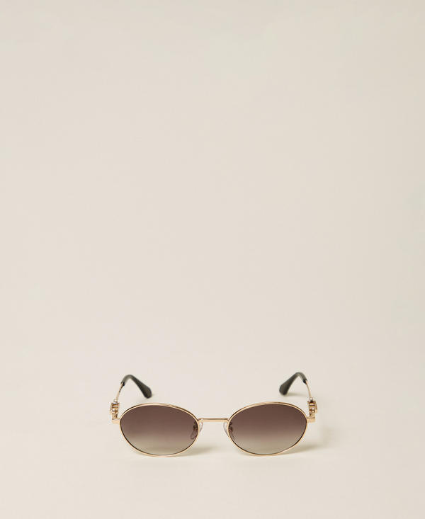 Oval-shaped metal sunglasses