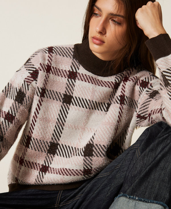 Jacquard-Pullover mit Karomuster