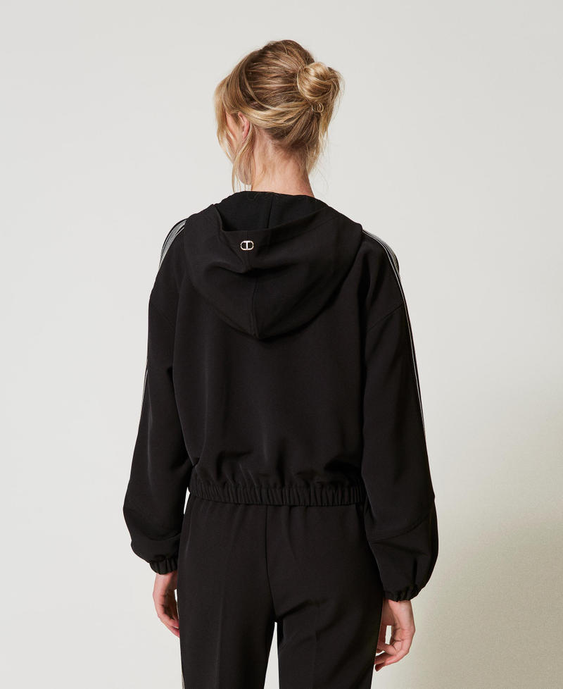 Cr&ecirc;pe jacket with embroidery Black/Snow Embroidery Woman 251TE2161_12285_03