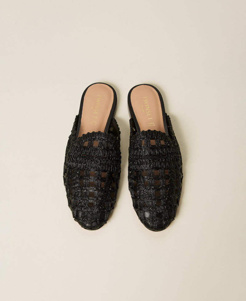 Мюли с вышивкой Черный женщина 261TGT072_00006_04