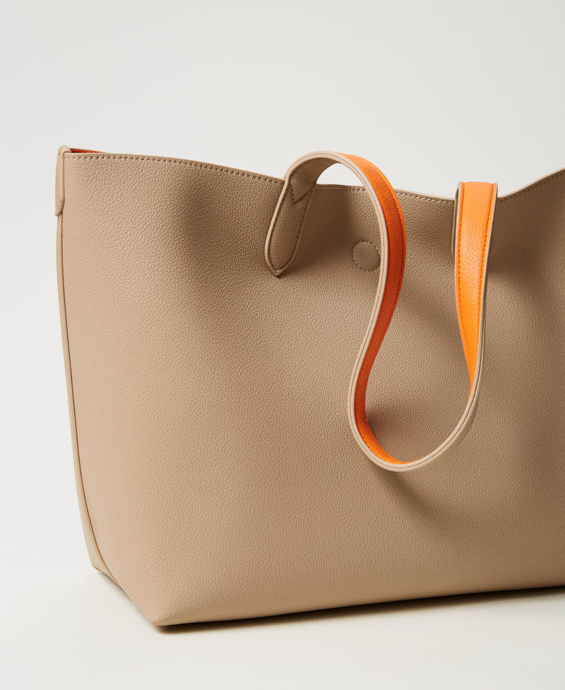 Borsa shopper ‘Everywhere’ reversibile Bicolor Beige "Rope" / Arancio Donna 251TB7300_12240_03