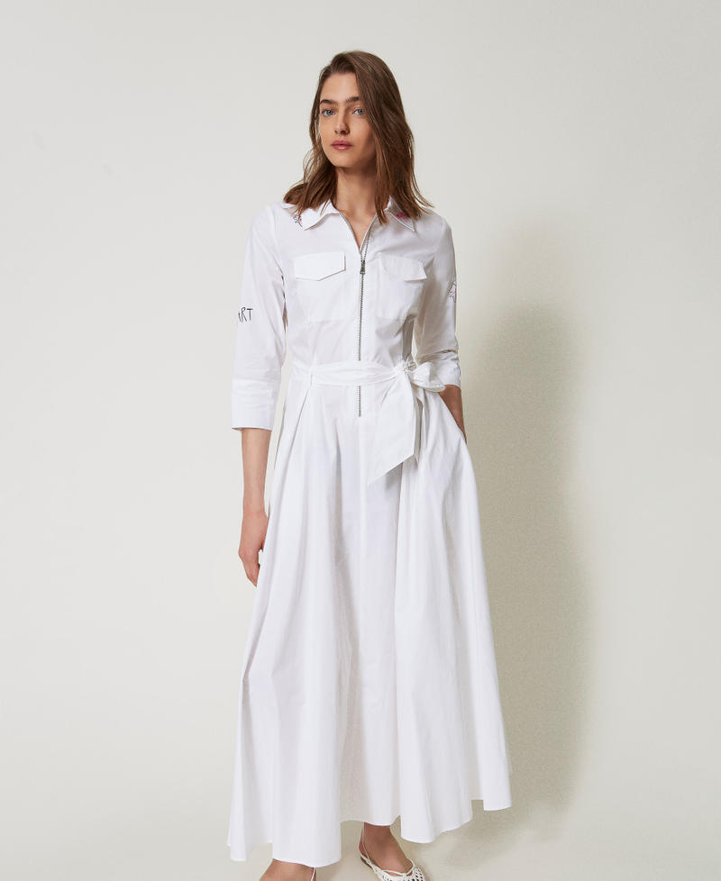Abito lungo MYFO in popeline Bianco "Papers" Donna 251AQ2122_00840_01