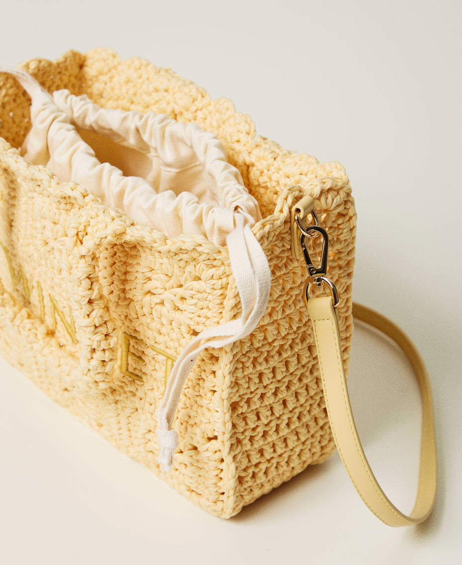 ‘Bohémienne’ crochet shopper bag Pale Yellow Woman 251TB7411_12144_04