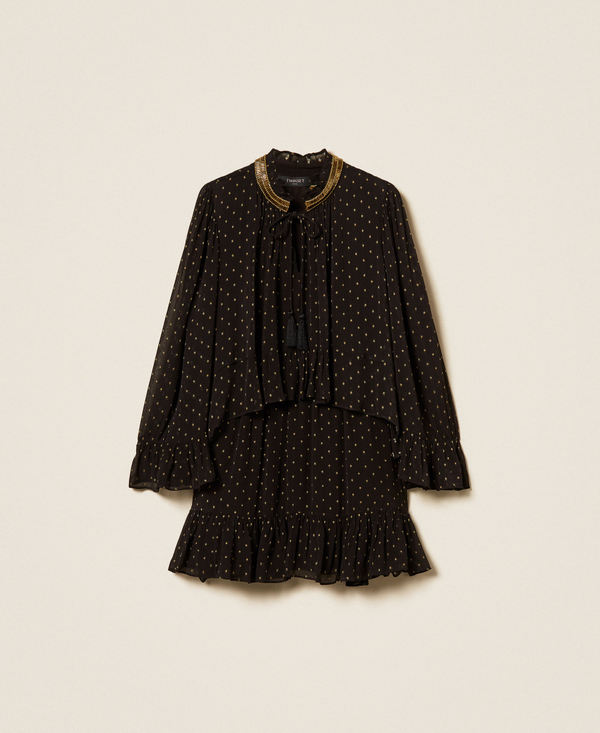 Abito corto in georgette fil coupé