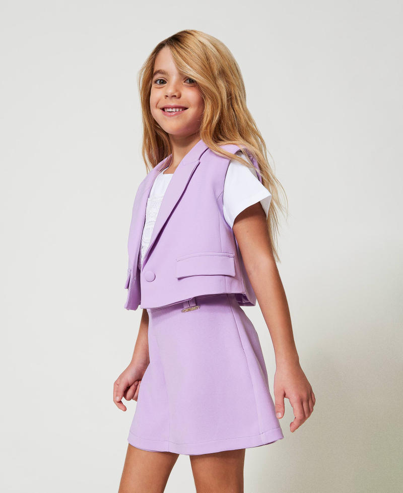 Cr&ecirc;pe trouser skirt Pastel Violet Girl 251GJ2QN7_11862_02