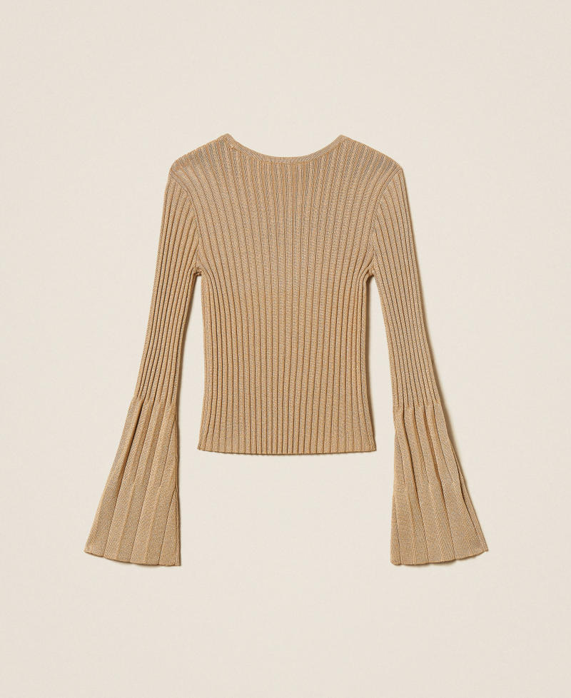 Pull plissé avec lurex Or « Gold Pleats » Fille 252GJ3111_12736_S1