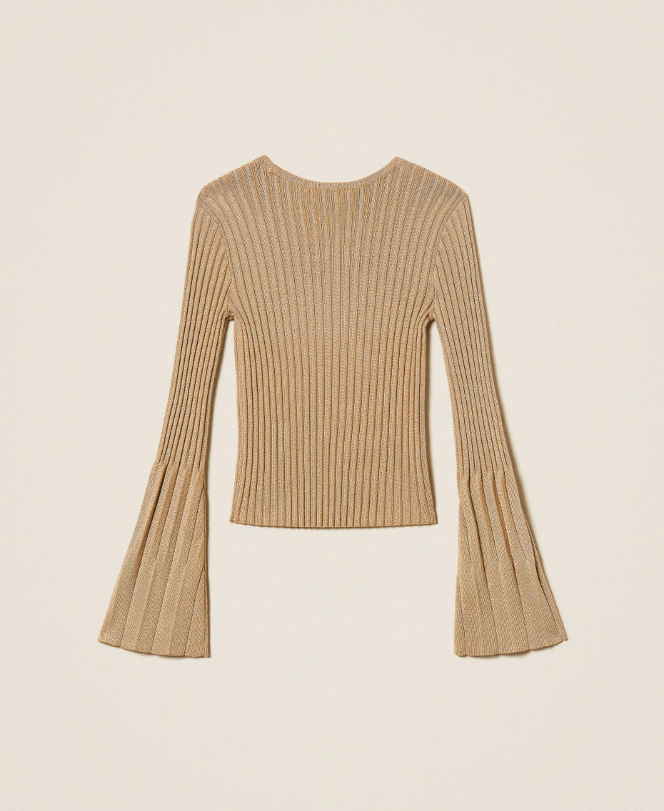 Pull plissé avec lurex Or « Gold Pleats » Fille 252GJ3111_12736_S1