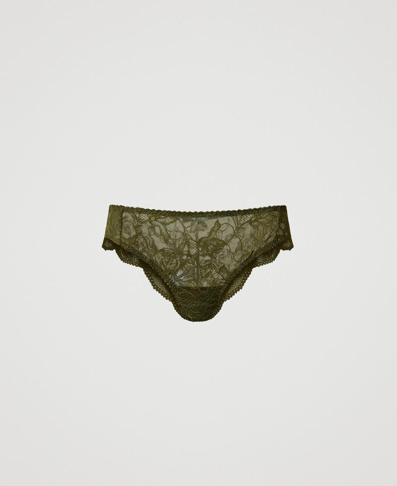 Slip br&eacute;silien en dentelle Green Moss Femme 242LL6E77_11957_S0