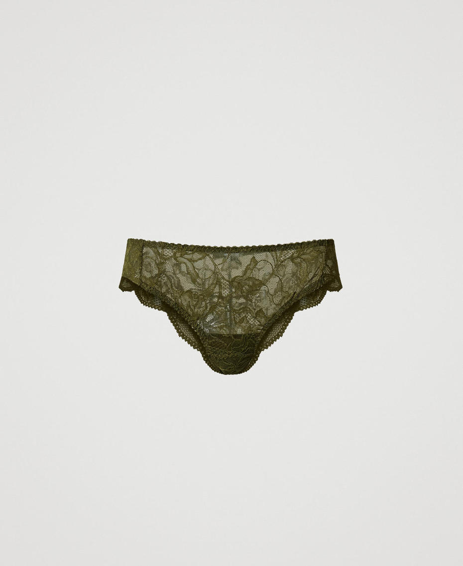 Slip br&eacute;silien en dentelle Green Moss Femme 242LL6E77_11957_S0