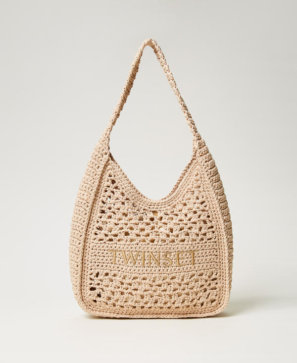 Borsa hobo in cotone crochet