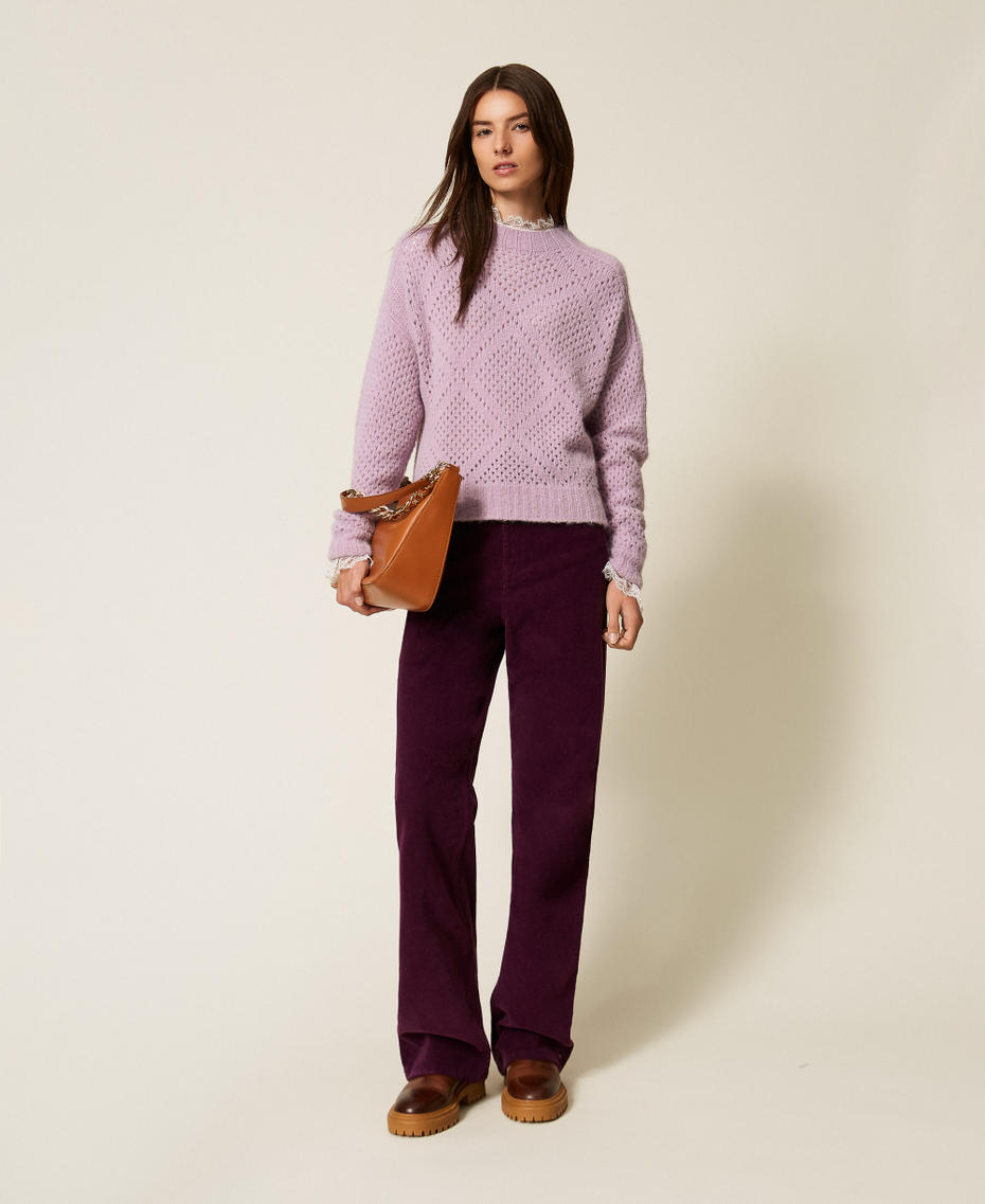 Jersey de rombos de mezcla de alpaca Rosa «Pink Lavender» Mujer 252TT3135_03727_T0