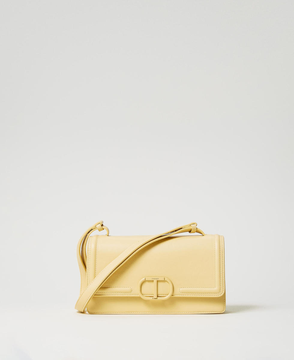 &lsquo;Brera&rsquo; rectangular bag with Oval T fastener Pale Yellow Woman 251TB7231_12144_01