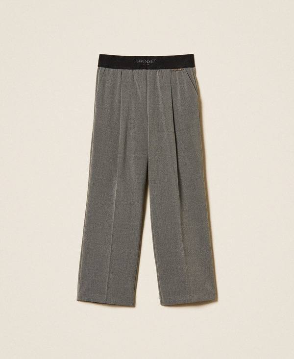 Palazzo-Hose aus Flanell mit Falten