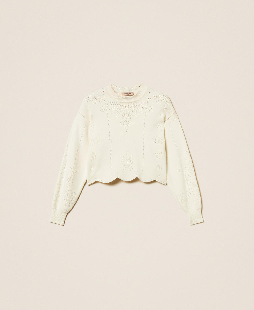 Scalloped cropped jumper