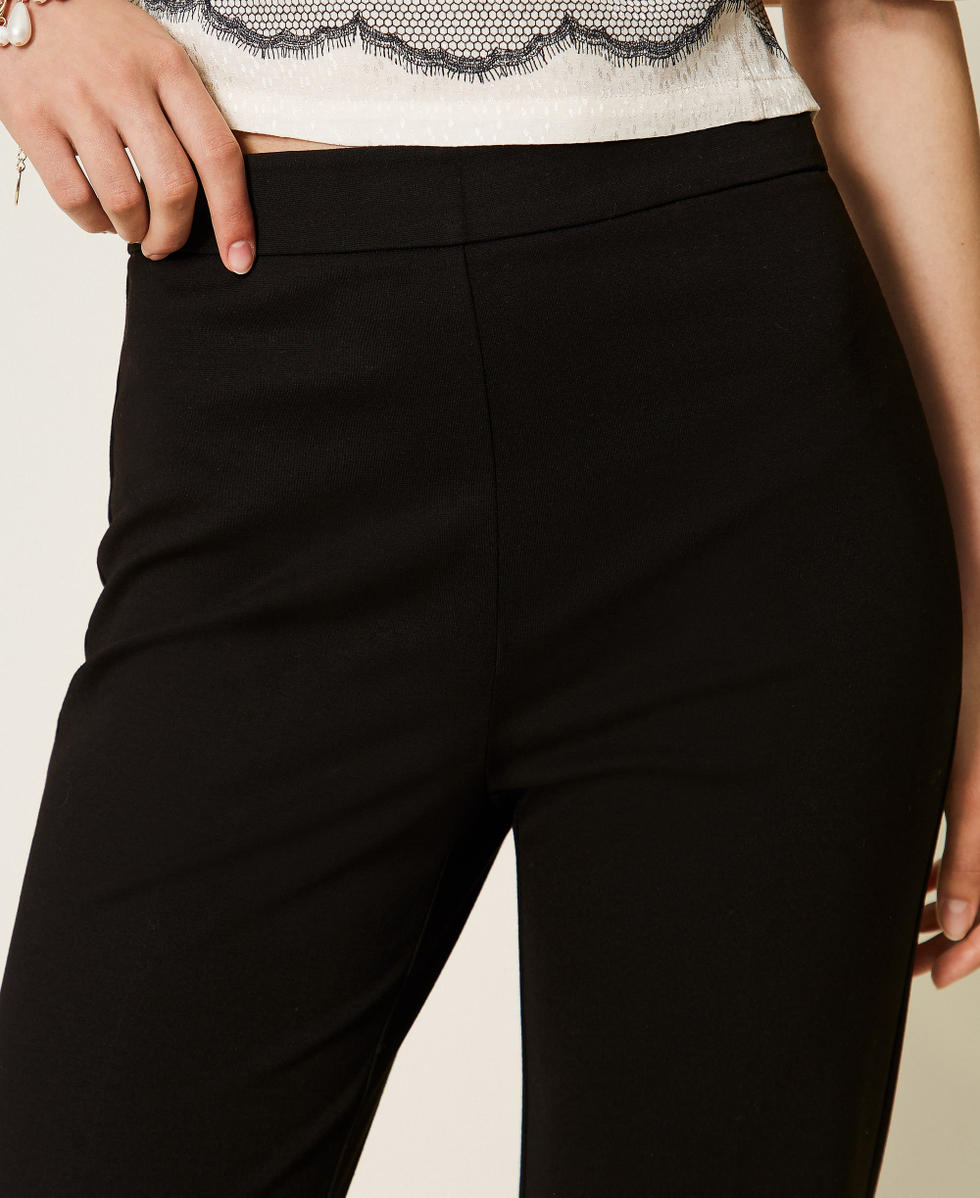 Flared trousers with pleat Black Woman 262TP2373_00006_04
