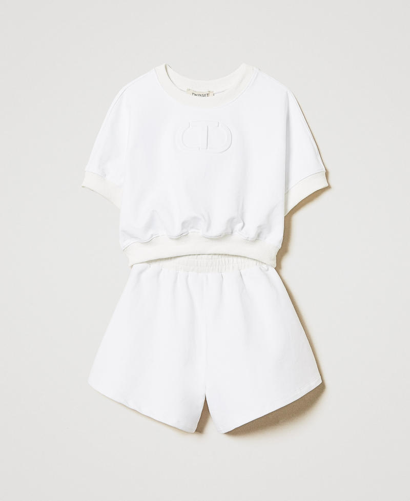 Sweatshirt mit Oval T und Shorts "Ice"-Weiß Mädchen 251GJ2580_00808_0S