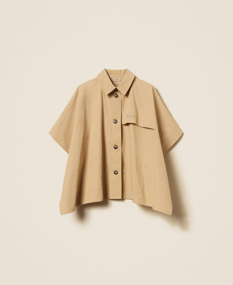 Poncho en gabardine Beige &laquo;&nbsp;Delicate Sand&nbsp;&raquo; Femme 261TA4290_13161_S0