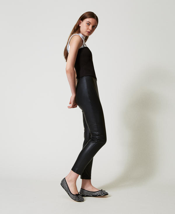 Ballet flats with all-over rhinestones