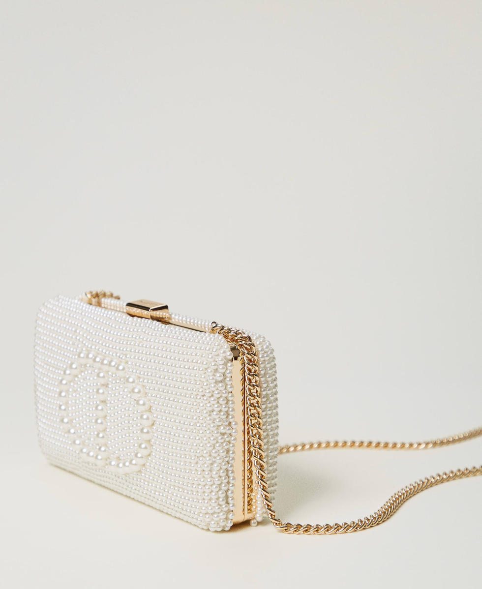 Clutch con perle e Oval T