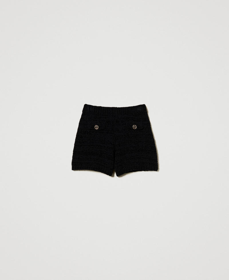 Knit shorts with Oval T buttons Black Woman 251TP3441_00006_0S
