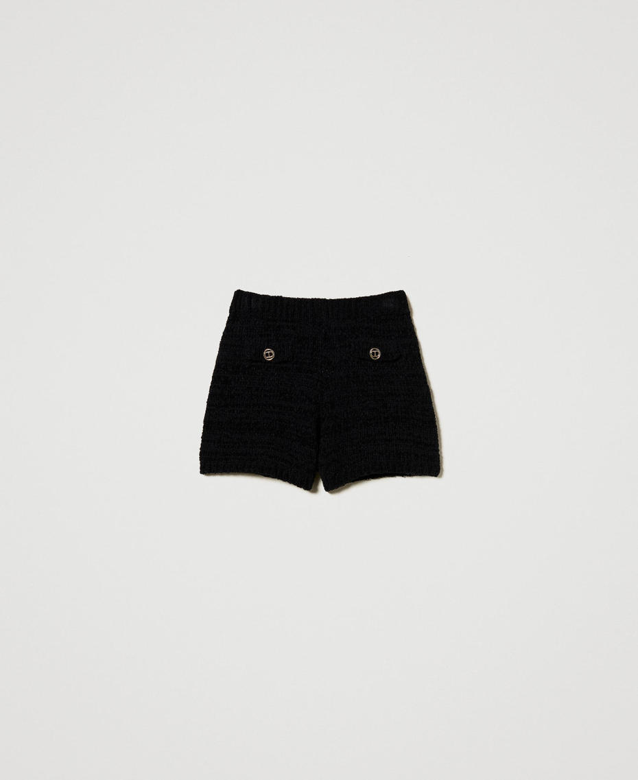 Knit shorts with Oval T buttons Black Woman 251TP3441_00006_S0
