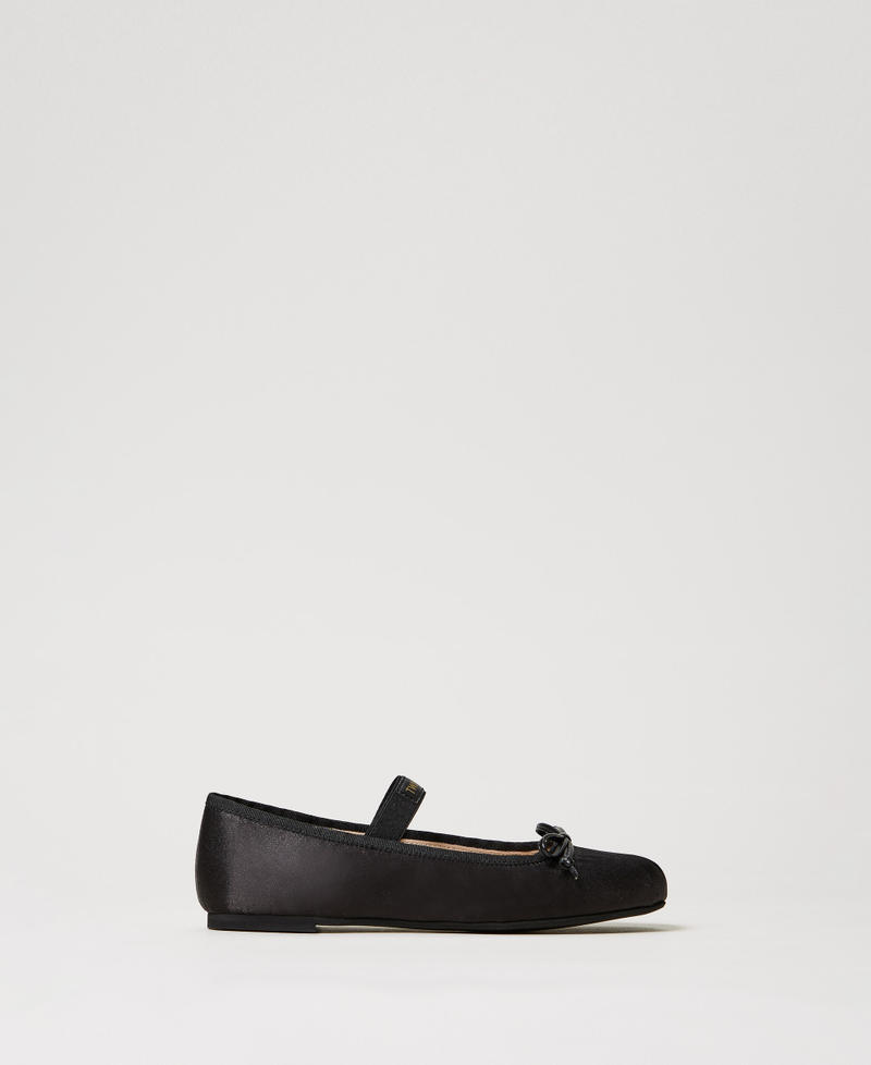 Satin ballet flats with strap Black Girl 251GCJ022_00006_01