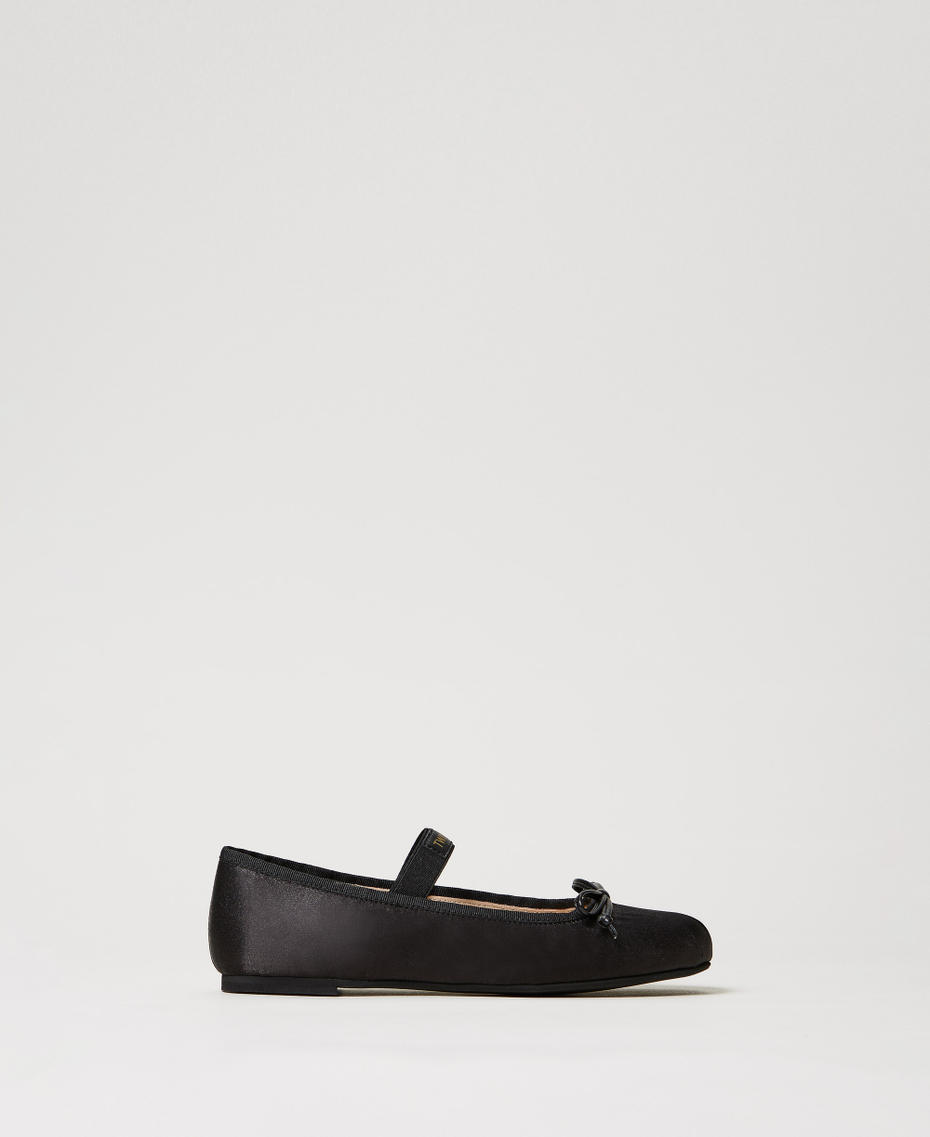 Satin ballet flats with strap Black Girl 251GCJ022_00006_01