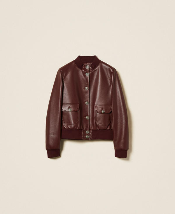 Faux leather jacket with buttons