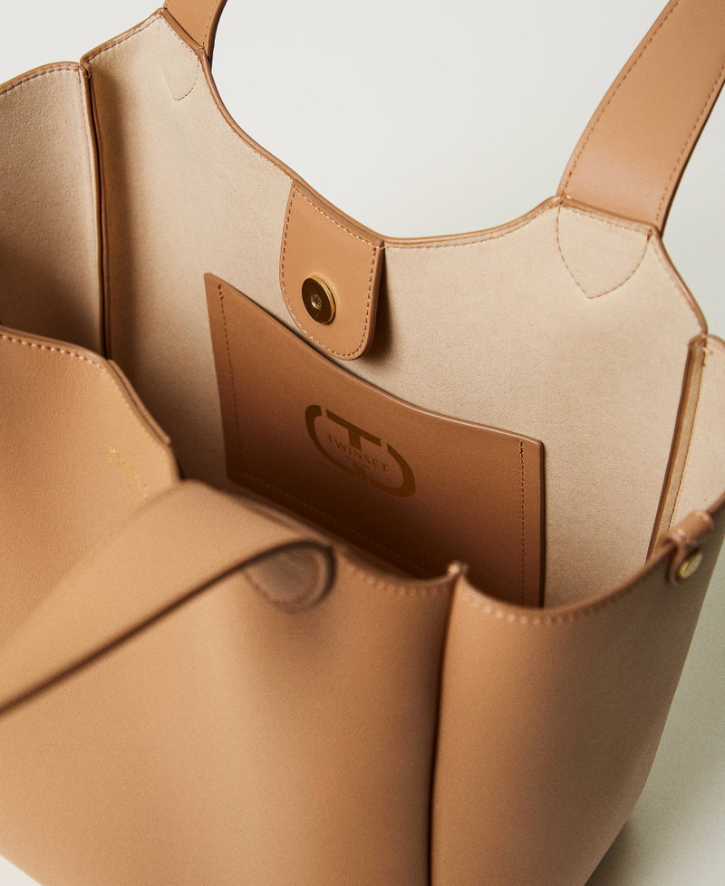 Borsa shopper ‘Forever’ in pelle Camel Donna 251TB7470_00044_04
