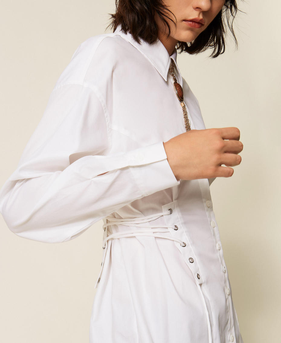 Myfo Hemdbluse aus Popeline mit B&auml;ndern "Papers"-Wei&szlig; Frau 262AQ2061_00840_04