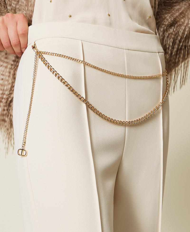 Crêpe cady trousers with belt Mother Of Pearl Woman 252TP2281_00059_04