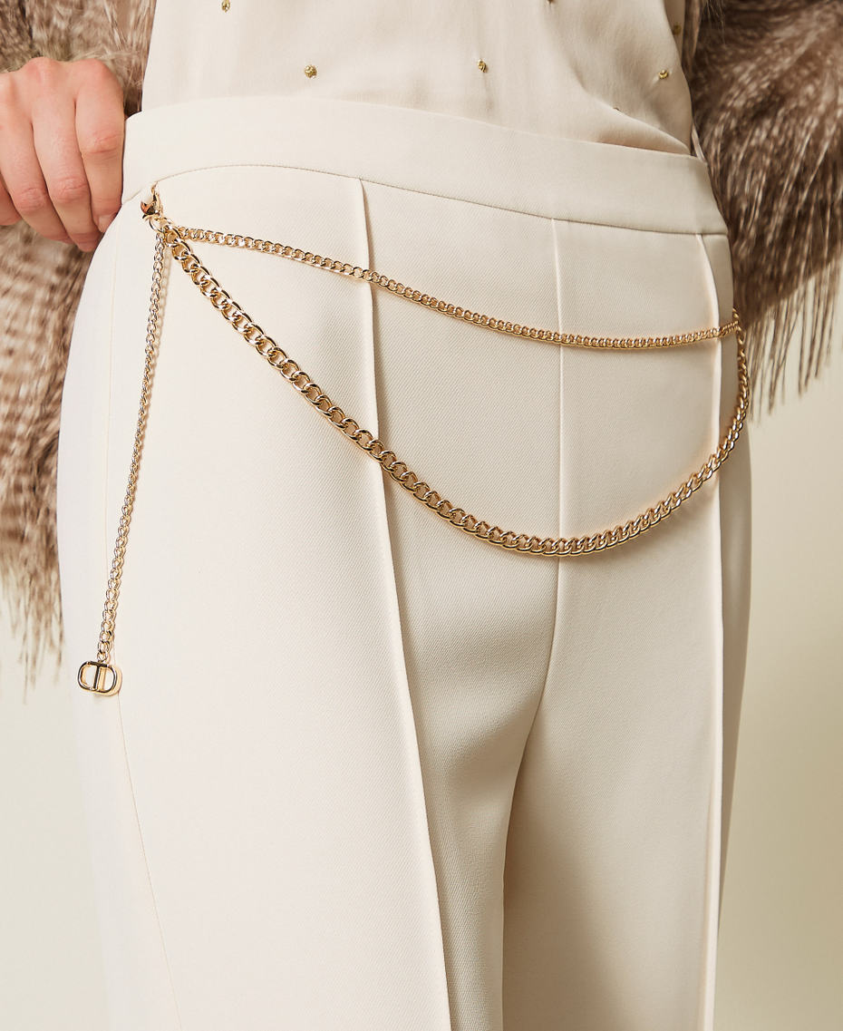 Crêpe cady trousers with belt Mother Of Pearl Woman 252TP2281_00059_04