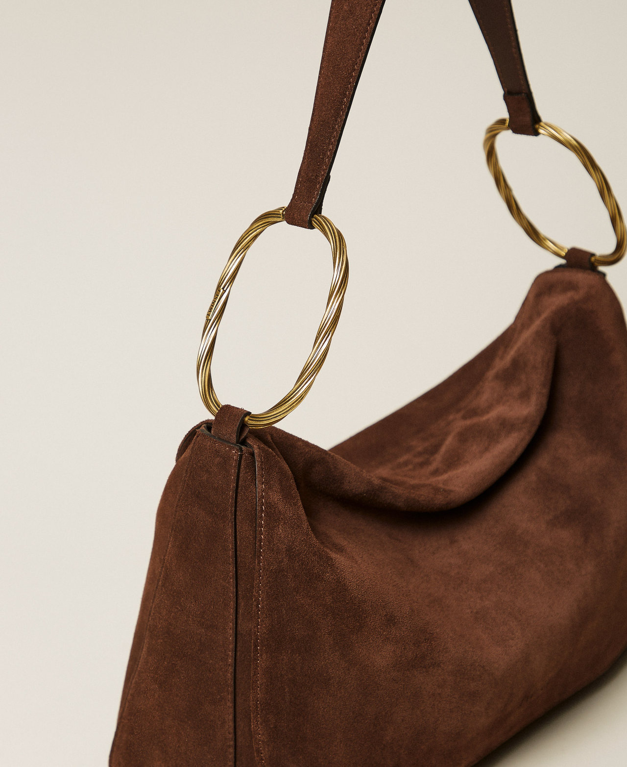 Borsa &lsquo;Liliane&rsquo; grande in suede Coffee Liqueur Donna 261TD8560_12110_02