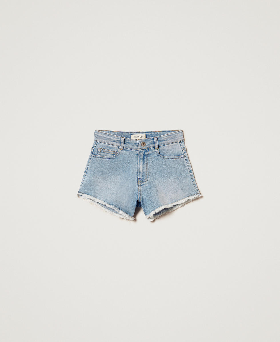 Short en jean effiloché