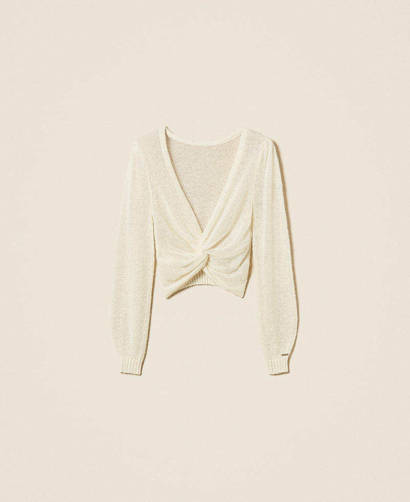 Pull-bol&eacute;ro double usage avec finition crois&eacute;e Nacre Femme 262TP3153_00059_S0