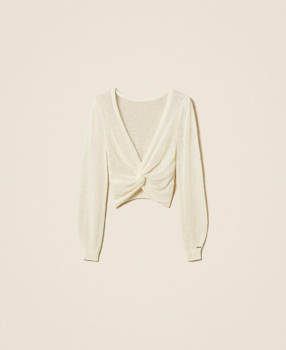 Pull-bol&eacute;ro double usage avec finition crois&eacute;e Nacre Femme 262TP3153_00059_S0