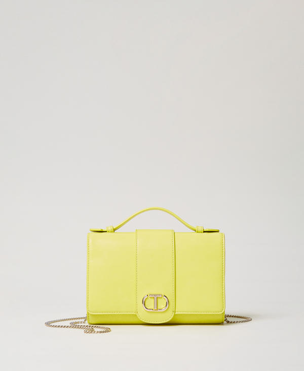 Shoulder bag with flap and Oval T