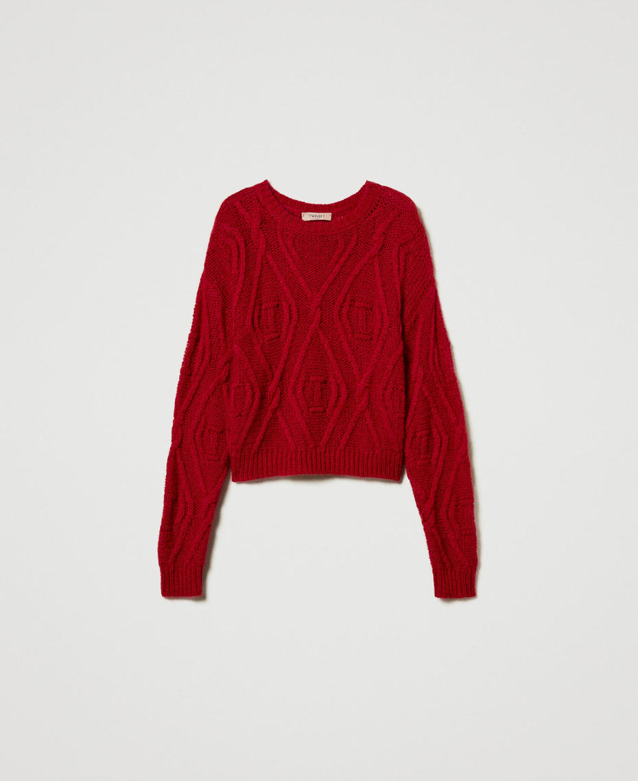 Pullover aus Mohairmischung Venedigrot Frau 242TT3313_00740_S0