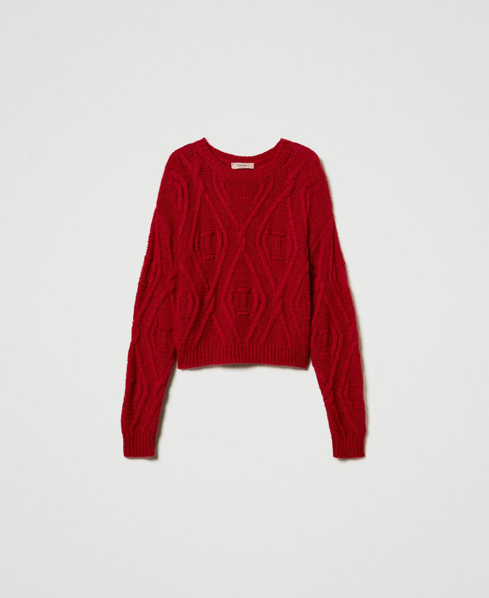 Pull en mohair mélangé Rouge Vénitien Femme 242TT3313_00740_S0