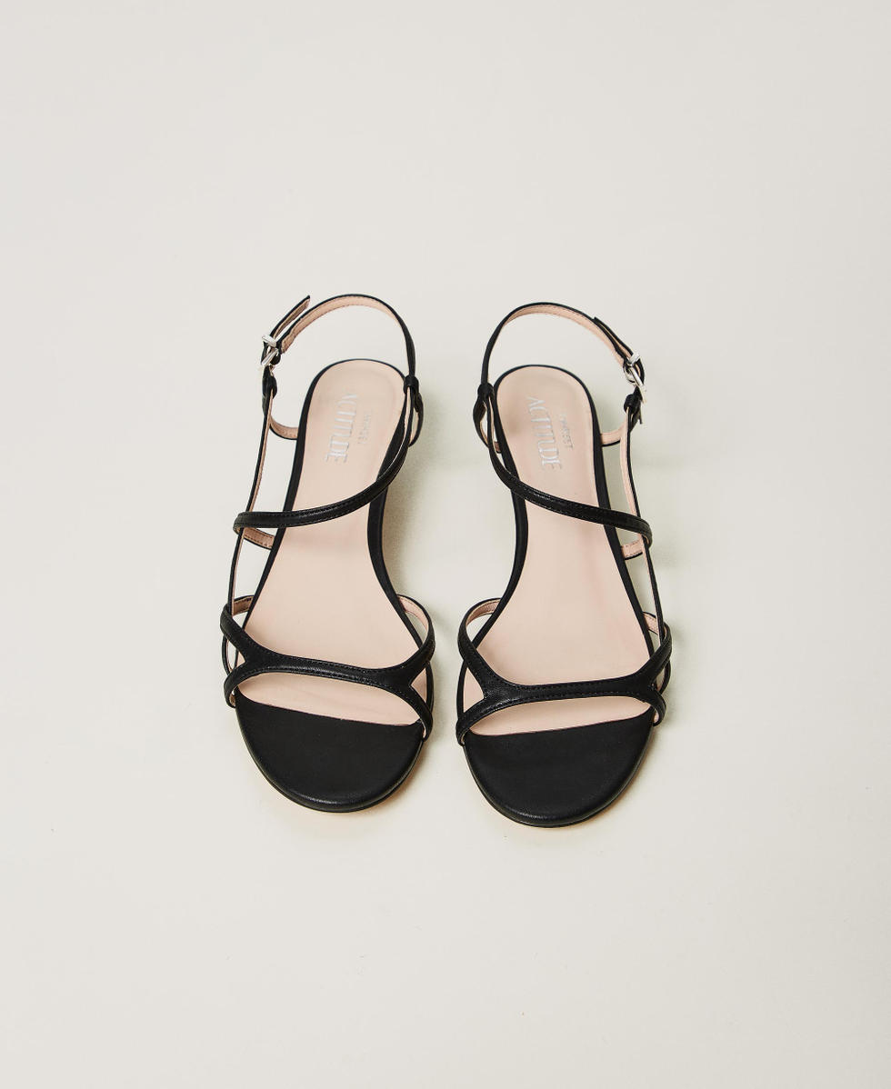 Sandals with straps and logo Black Woman 251ACP014_00006_04