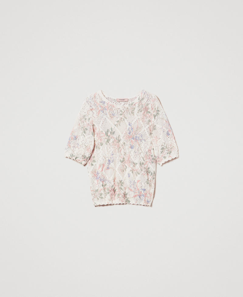 Jersey de flores con puntos Estampado Flor Multicolor Mujer 251TT3340_12531_S0