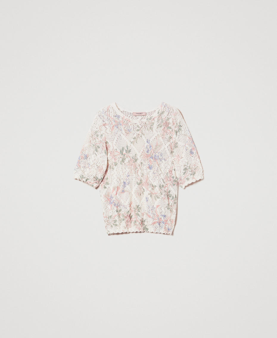 Jersey de flores con puntos Estampado Flor Multicolor Mujer 251TT3340_12531_S0
