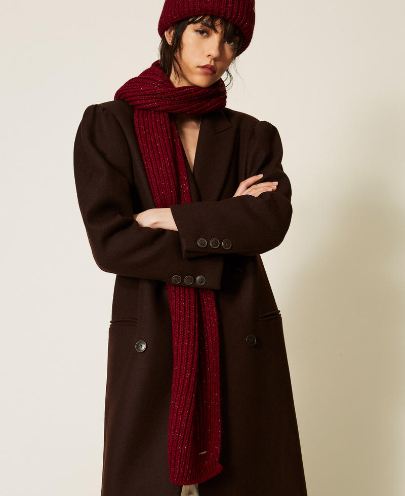 Knit scarf with lurex Burgundy Red Woman 262TA4621_13670_A0