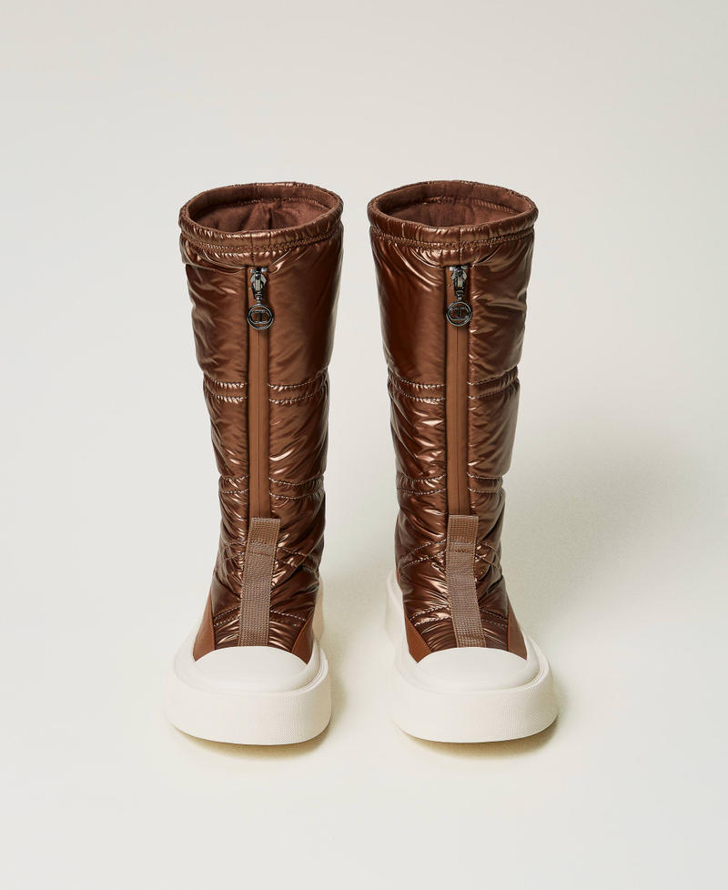 Padded boots with logo Dark Chocolate Brown Woman 242TGT200_00263_04