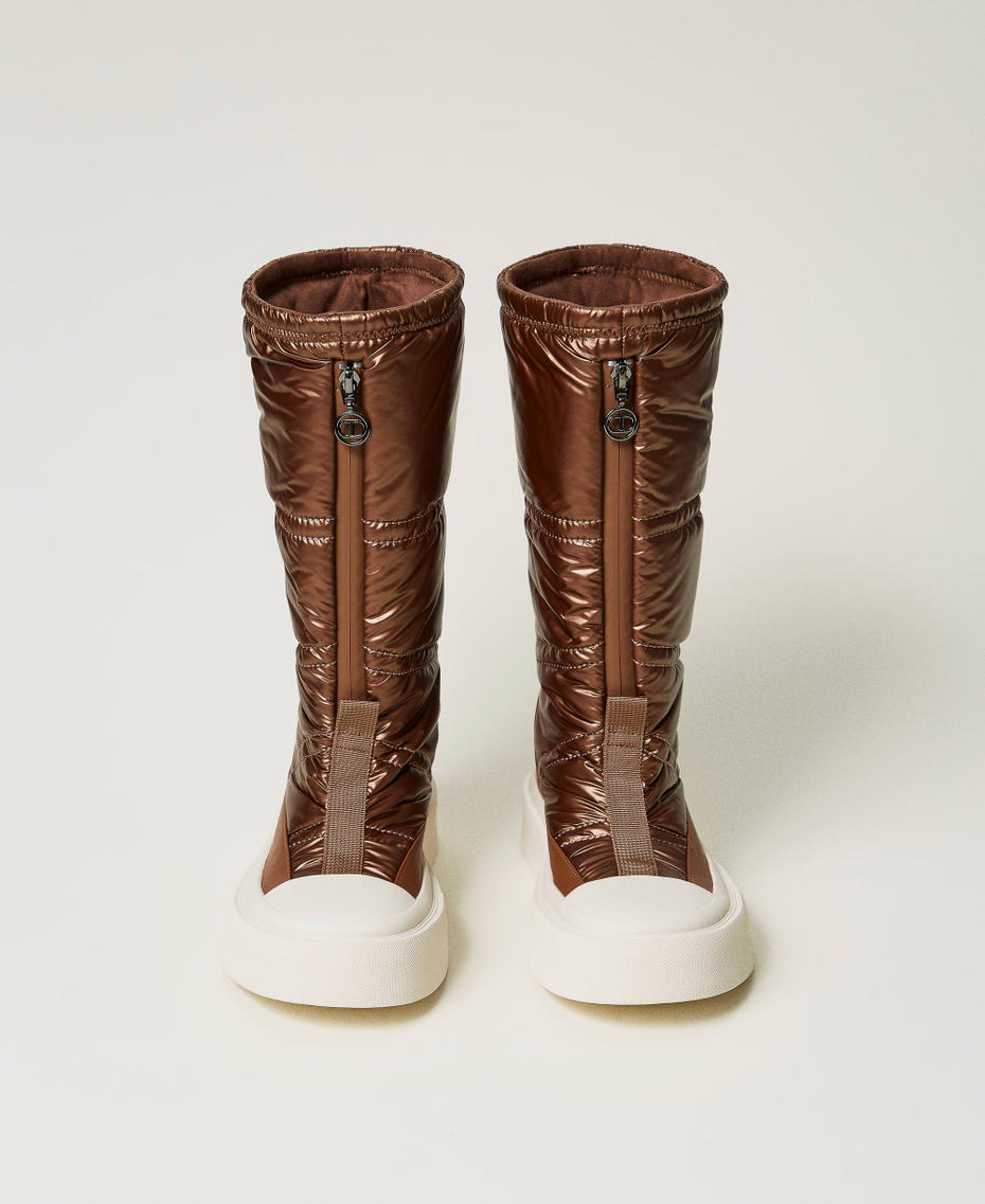 Padded boots with logo Dark Chocolate Brown Woman 242TGT200_00263_04