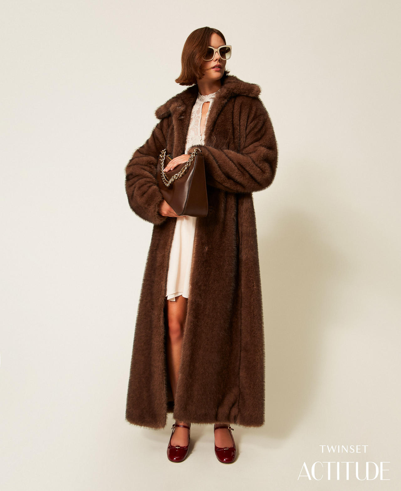 コート fub felted coat brown 6y Felted Coat