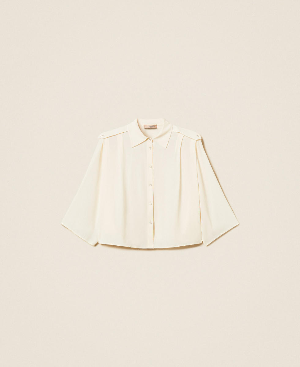 Cr&ecirc;pe de Chine cropped shirt